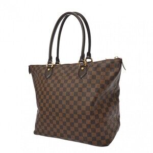 Louis Vuitton Tote Canvas Saleya Bag Brown Damier